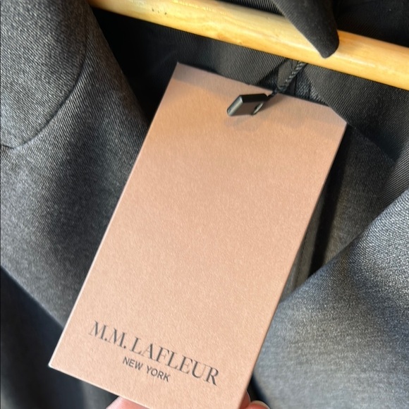 MM Lafleur The Tamar Blazer Longline Light Twill Charcoal Gray 14 - Picture 11 of 12